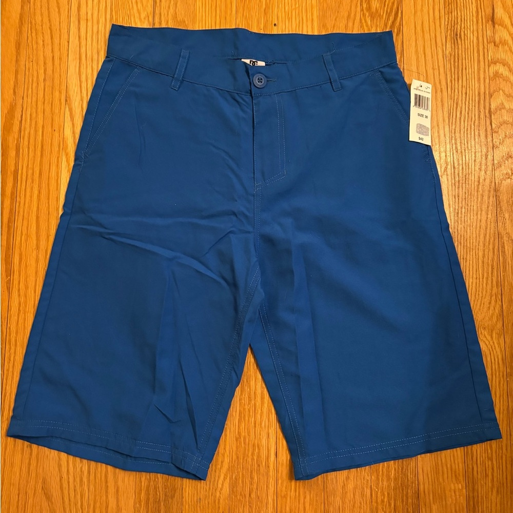 NWT DC Men's Vibrant Blue Flat Front Shorts - Size 30